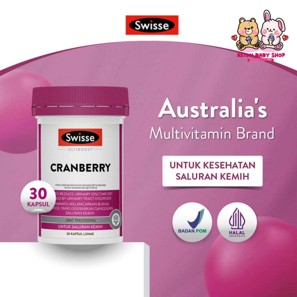 Swisse Ultiboost Cranberry 30 Caps - Multivitamin & Suplemen Saluran Kemih