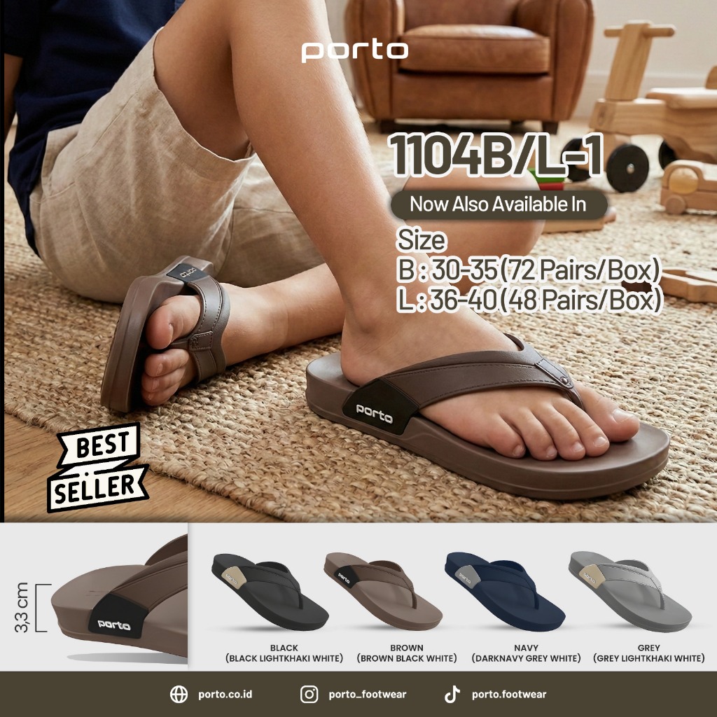 Gallery Cila / Sandal Jepit Anak Laki-Laki / Sandal Porto anak Cowok Sandal Jepit Porto sandal anak 