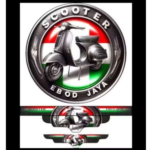 sticker decal sangkar burung murai NO2 motip scooter hitam3d