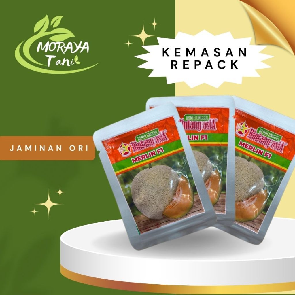 Benih melon orange merah bintang asia Merlin F1 kemasan repack