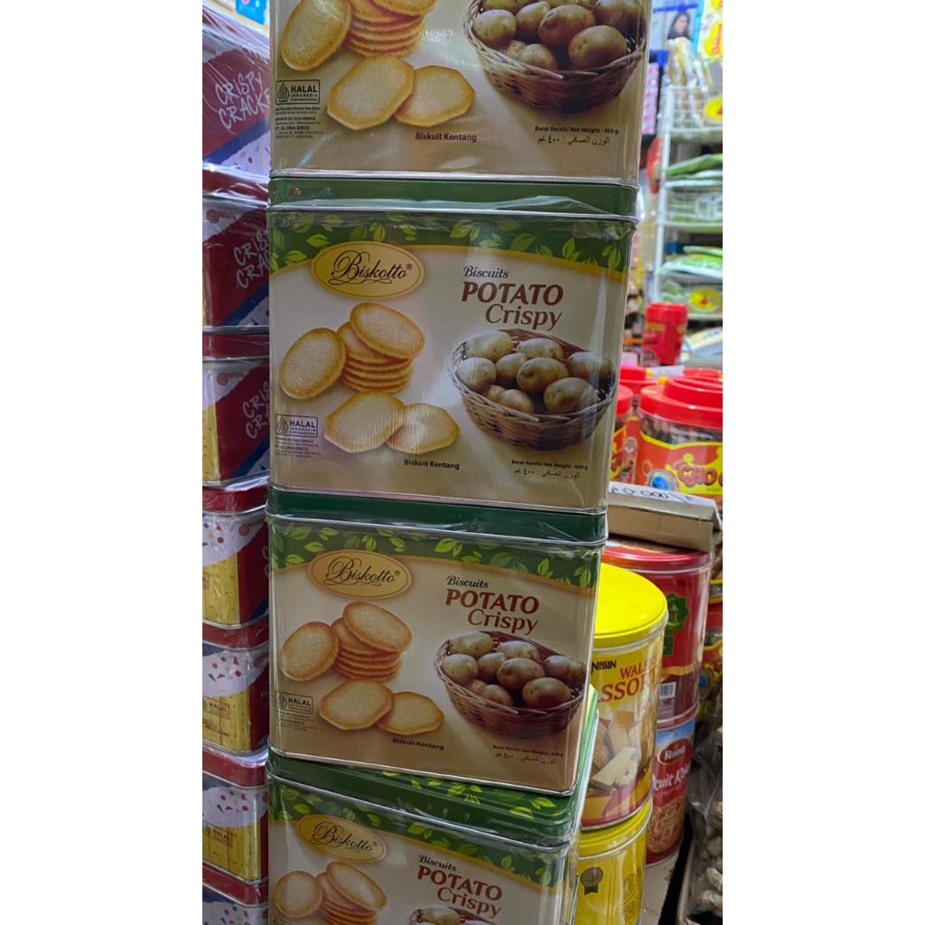 Biskotto Potato Crispy Kaleng 400g Biskuit Kentang Renyah