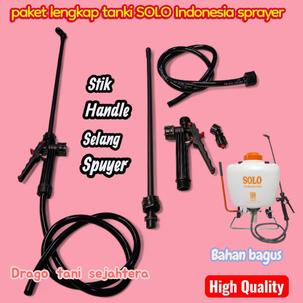paket lengkap tanki semprot SOLO Indonesia sprayer set selang handle stik nozzle