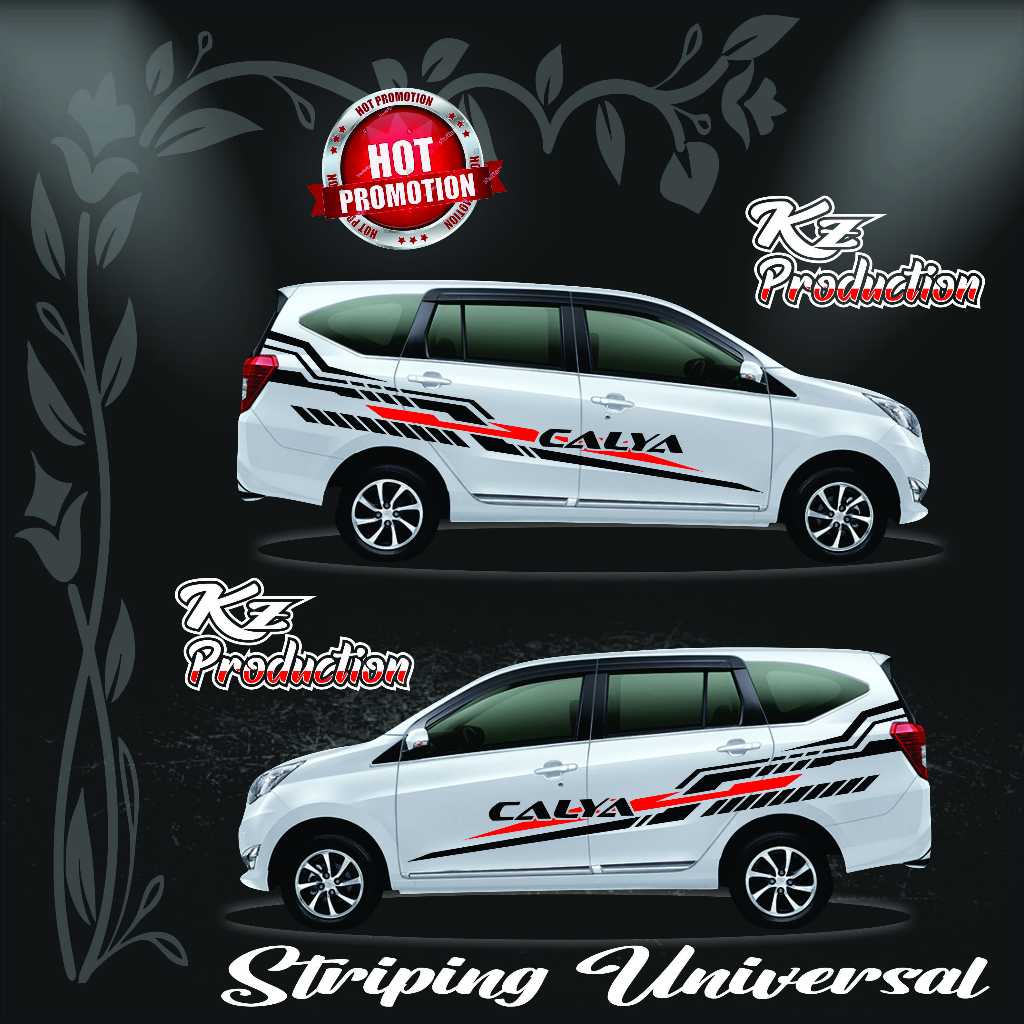 Cutting Stiker Mobil calya Costum Aksesoris Body toyota calya Samping Car