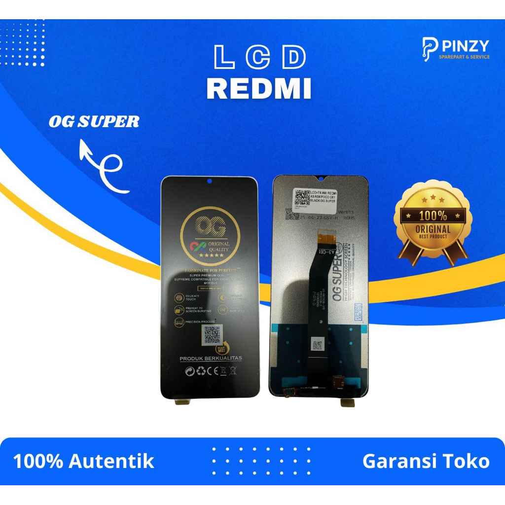 Lcd Touchscreen REDMI A3/A3X/POCO C61 Original OEM Fullset - 100% Original, Kompatibel, Garansi 7 Ha