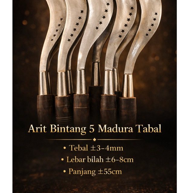 alat pertanian dan perkebunan sabit BINTANG 5 MADURA Original