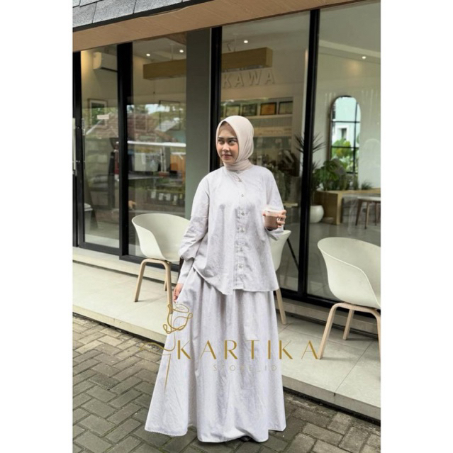 Dresseria set rok kemeja oversize / stelan kemeja dan rok/ kemeja oversize / kemeja wanita