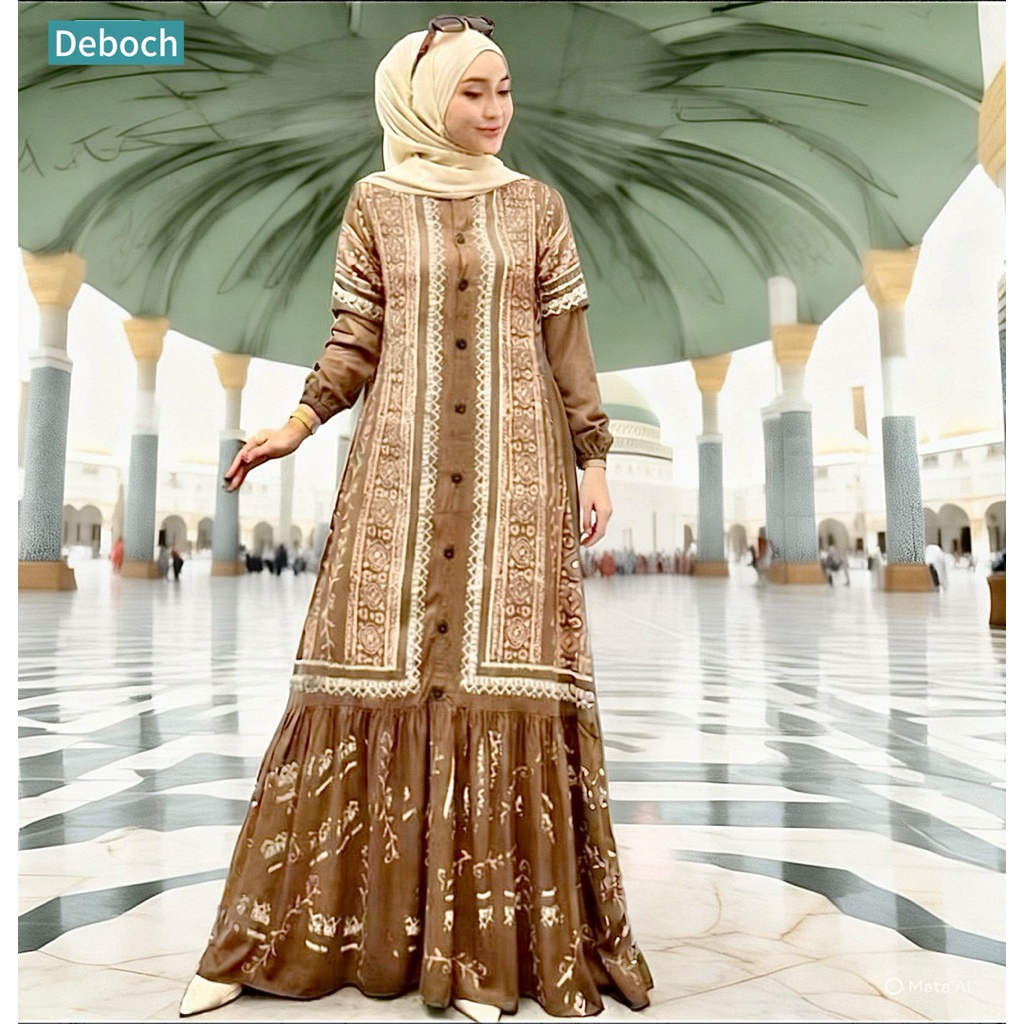 DEBOCH BATIK-Gamis Twil Ori Pekalongan Model Kancing Depan Busui,Rempel Bawah mayung S-XL model Baru