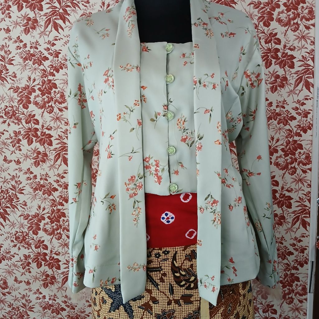 kebaya kutubaru model kekinian , kebaya bunga