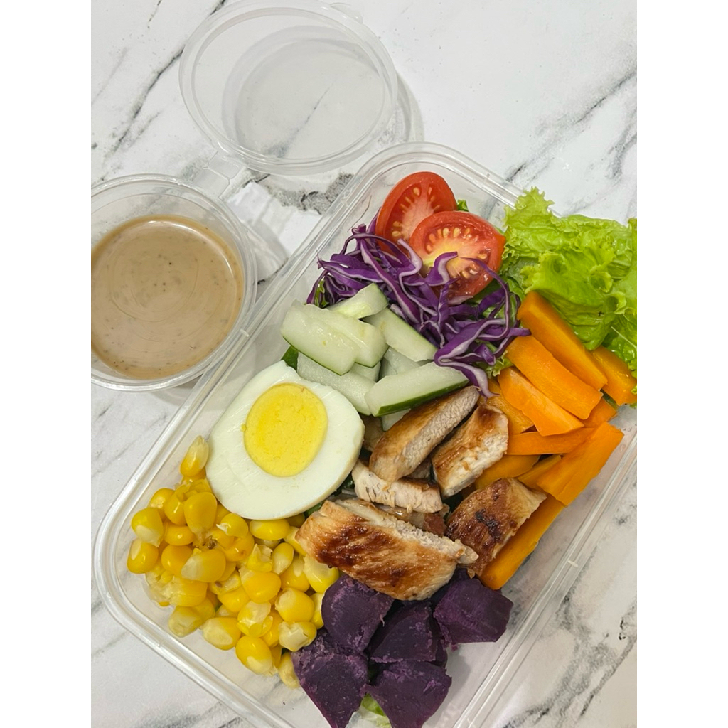 Salad Sayur Ayam Salad Sayur Telur Salad Sayur Egg Roasted Chicken