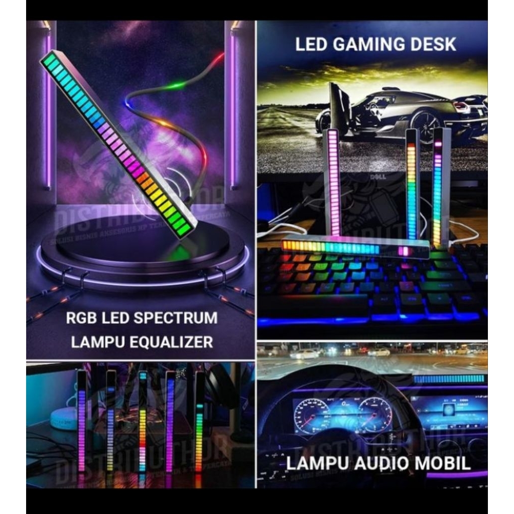 lampu rgb LED bar sensor suara equaliser audio Spektrum