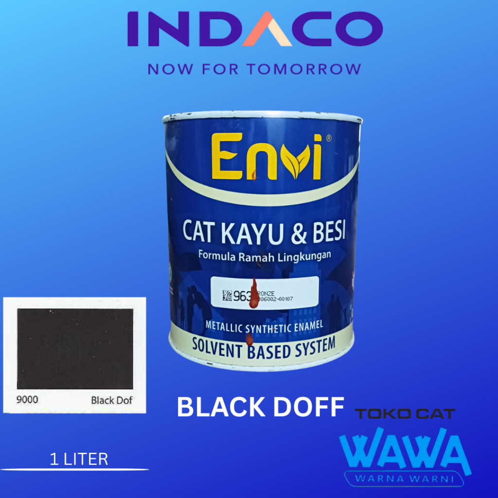 Envi cat kayu besi hitam doff black doff 9000 1liter