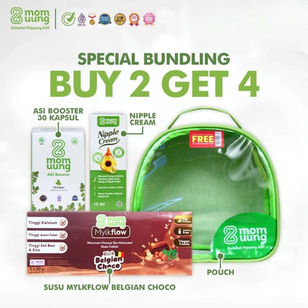 Mom Uung BPOM HALAL HERBAL Asi Booster MOM UUNG Pelancar Asi / 30 - 60 Kapsul | BUY 1 GET 1 Mom Uung