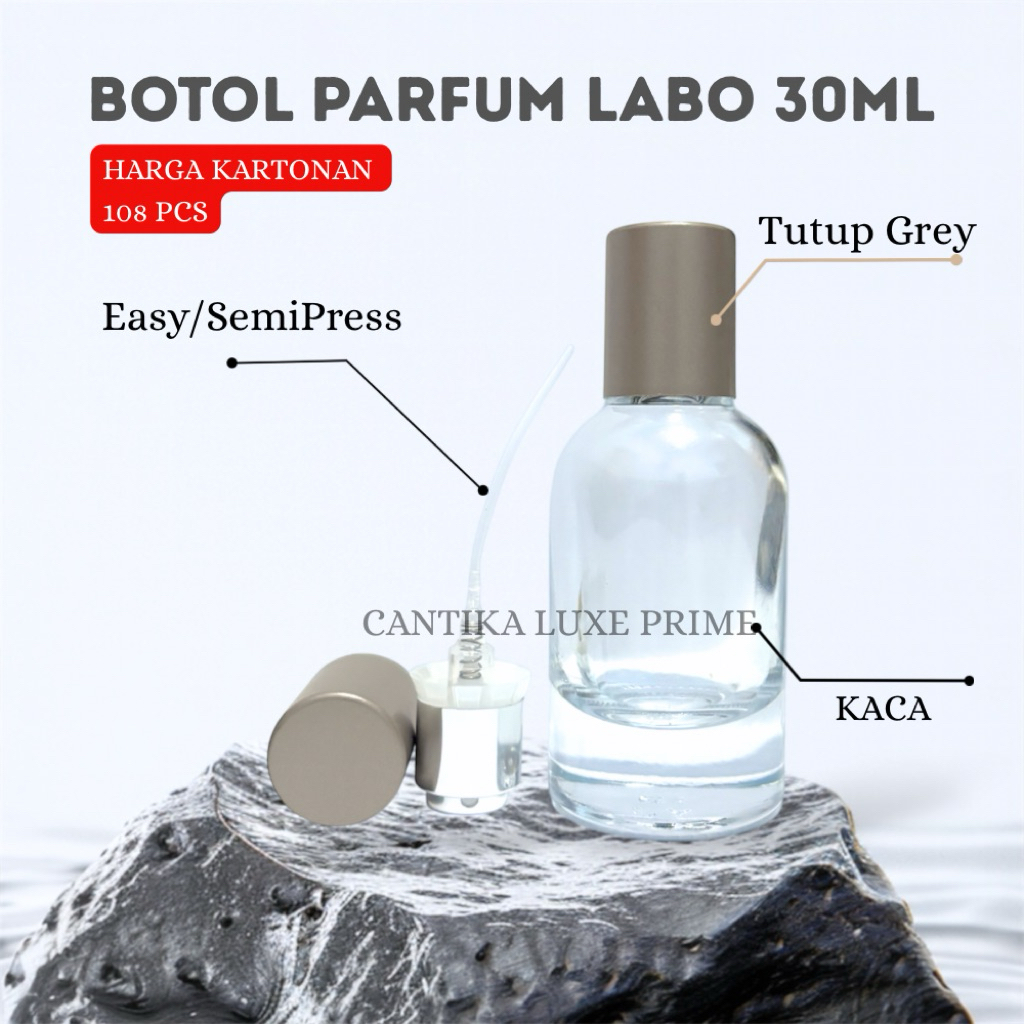 Botol Parfum Lelabo 30ml easy Semi Press Tutup Grey Botol Parfum Le Labo 30ML Semi Press Kartonan