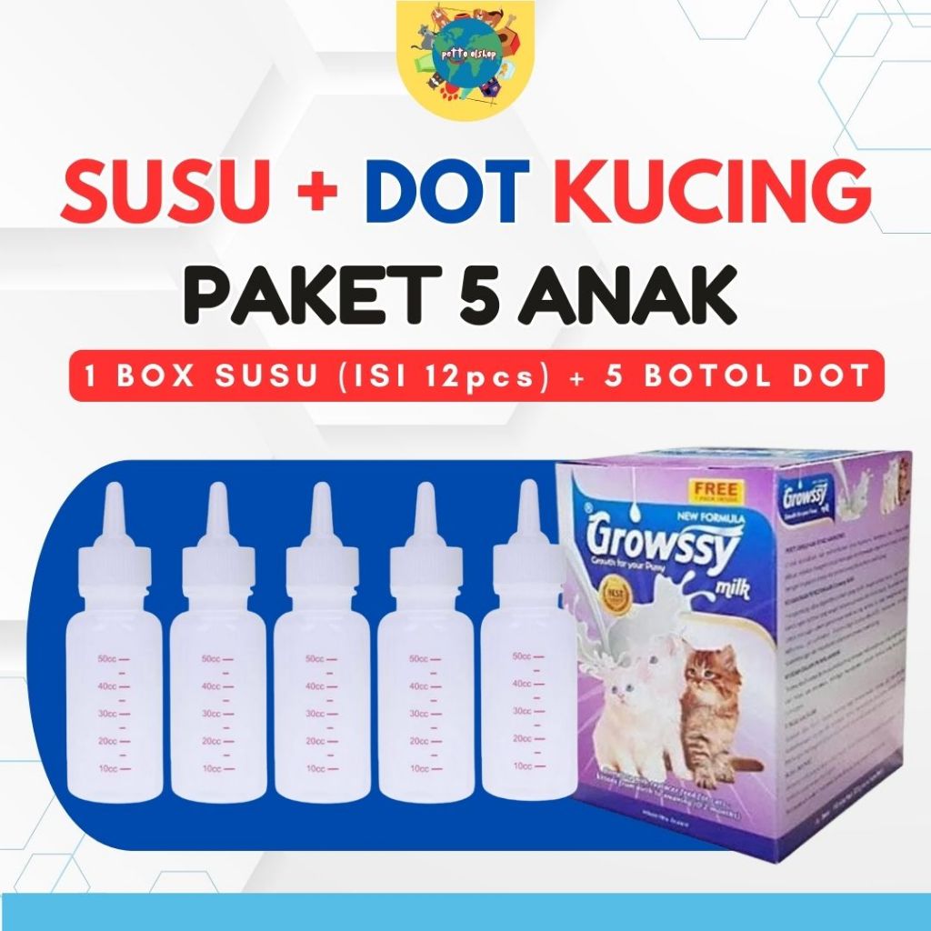 Paket Susu Anak Kucing Dot Susu Anak kucing Paket 3 Anak dan Paket 5 Anak kucing