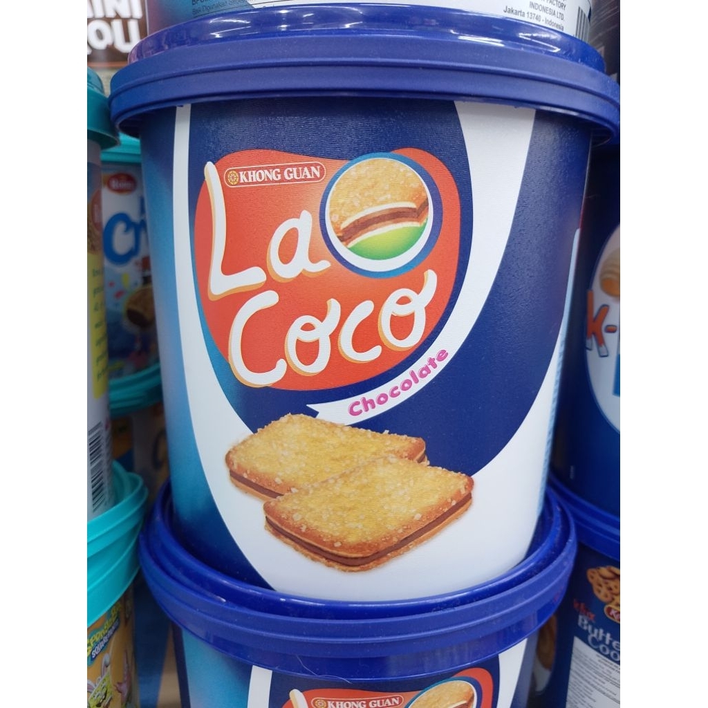 Khong guan lacoco choco 250gr chocolate/ biskuit kaleng agen distributor termurah hamper lebaran kue