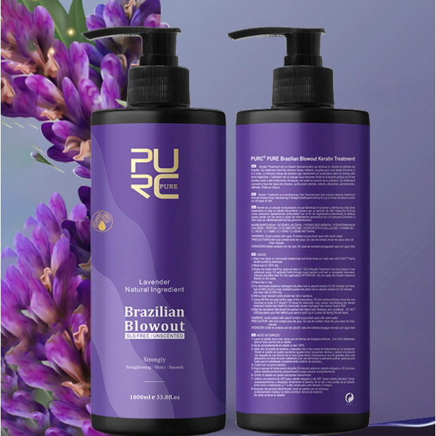 Pure Keratin Treatment Lavender 1000 ml - Memperbaiki Rambut Rusak, Melembabkan, Efek Langsung