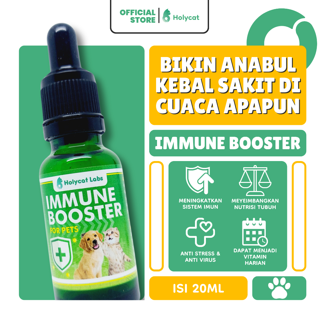 Holycatlabs Immune Booster Vitamin Imun dan Anti Virus Kucing dan Anjing isi 20ml