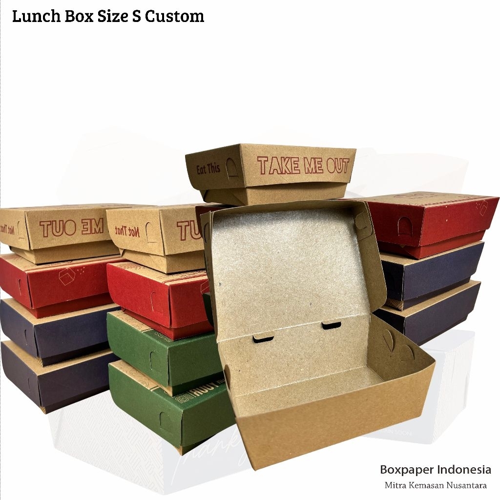 Custom Paper Lunch Box Size S Kraft 2.000pcs Custom Logo Desain