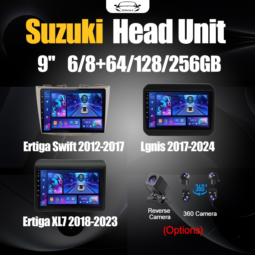 Android 14 Head Unit 9" IPS For Suzuki Ertiga XL7 Mitsubishi Head Unit 8 Chip Nuklir 8+64GB/8+128GB 