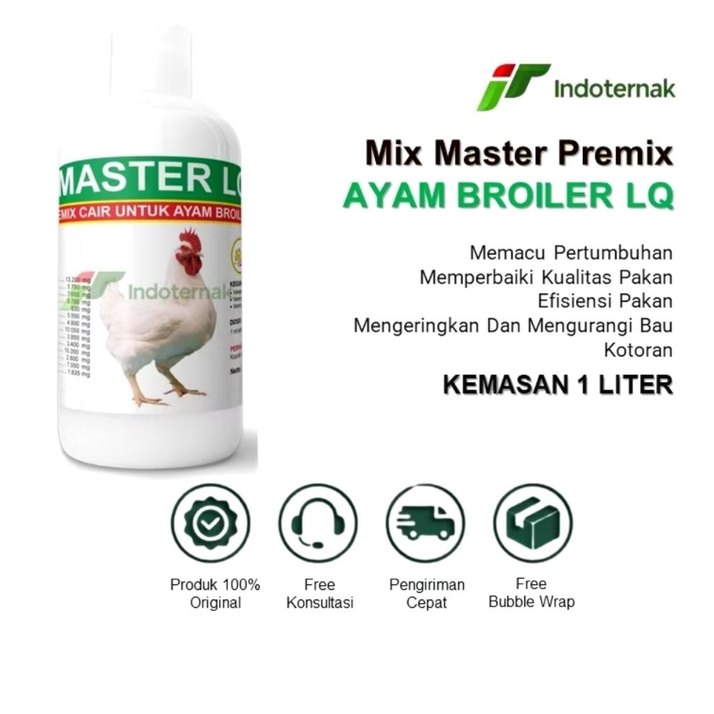 Mix master LQ Premix Broiler - Premix Cair Vitamin Ayam