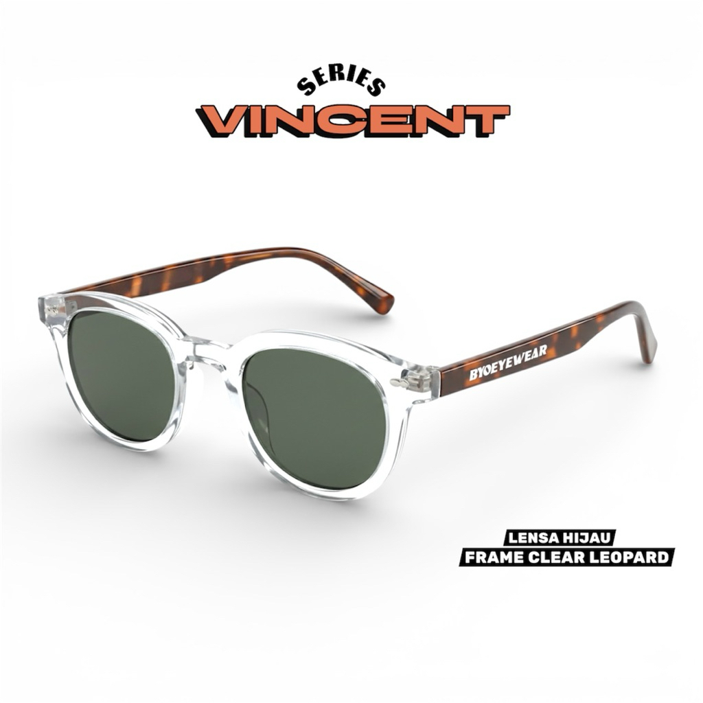 Byoeyewear Kacamata Anti silau pria wanita frame clear leopard kacamata macan tutul lensa frame beni