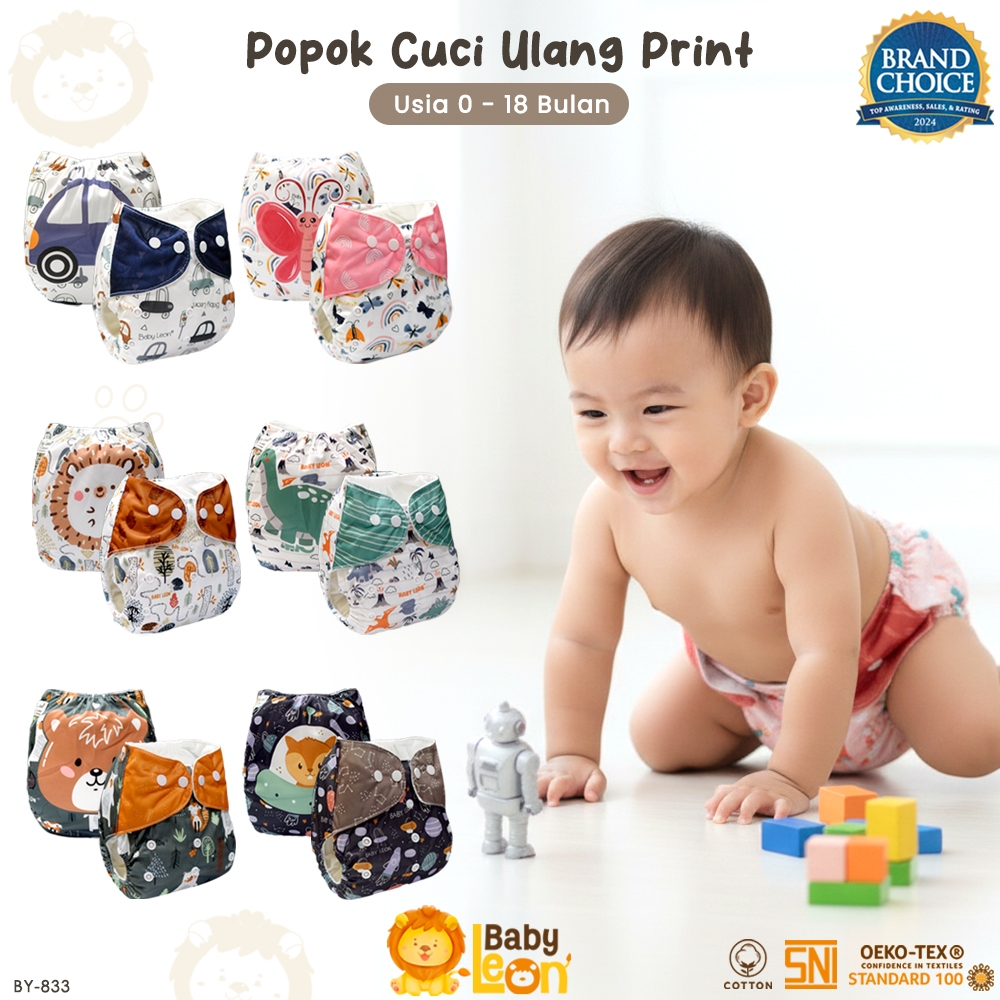 BABY LEON Premium Popok Bayi + Free Insert Clodi || Baby Leon Clodi Kain Cuci Ulang Dengan Insert BY