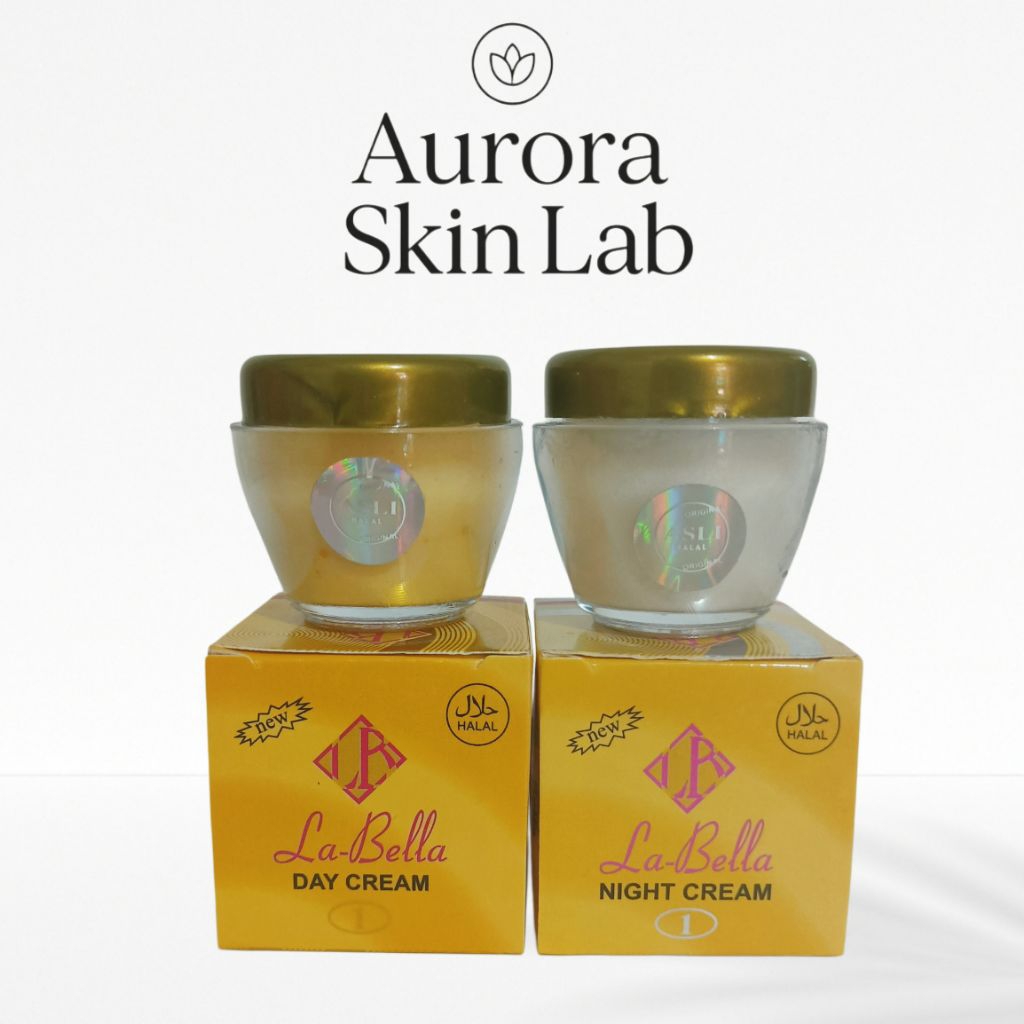 La Bella Day & Night Cream Original Krim Wajah Malam Dan Siang Mencerahkan Dan Melembapkan Aurora Sk