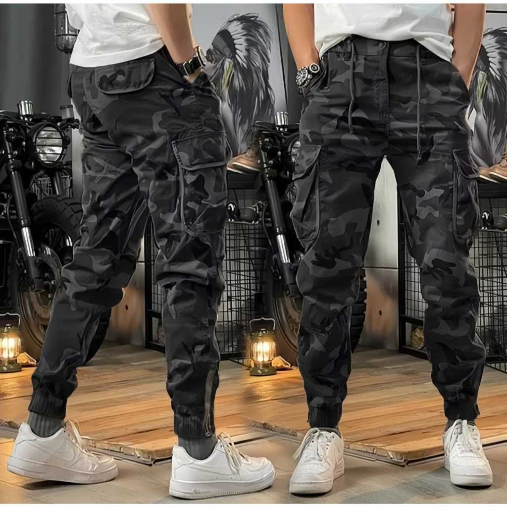 Celana cargo Jogger Loreng Army celana cargo Camouflage celana cargo panjang pria wanita sport
