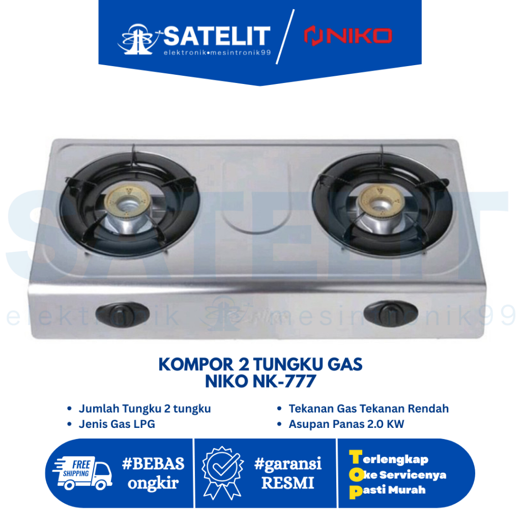KOMPOR 2 TUNGKU GAS NIKO NK-777