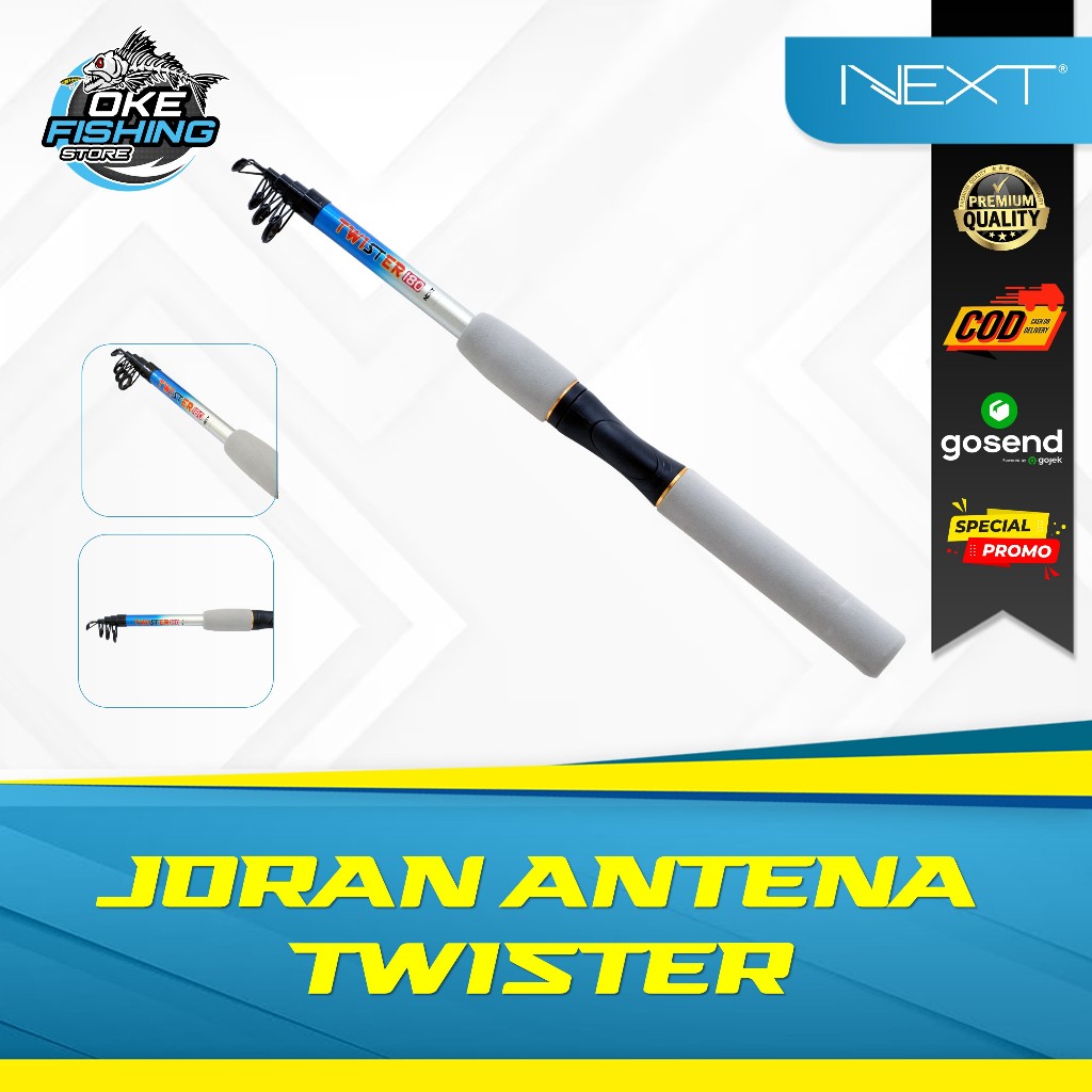 Joran Antena Next Twister Fiber 120cm – 240cm | Ring Guide Kuat & Ringkas