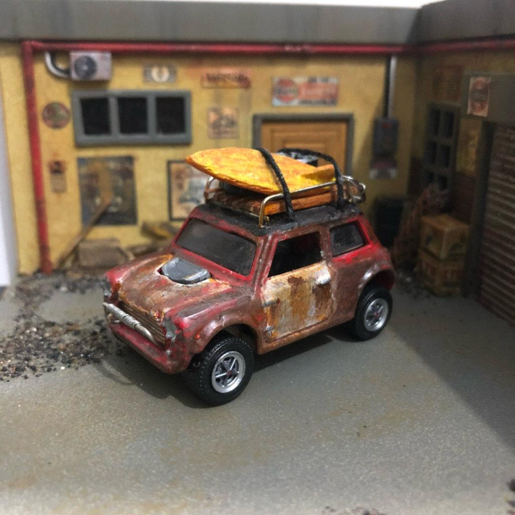 hotwheels custom morris mini cooper rusty offroad ban karet