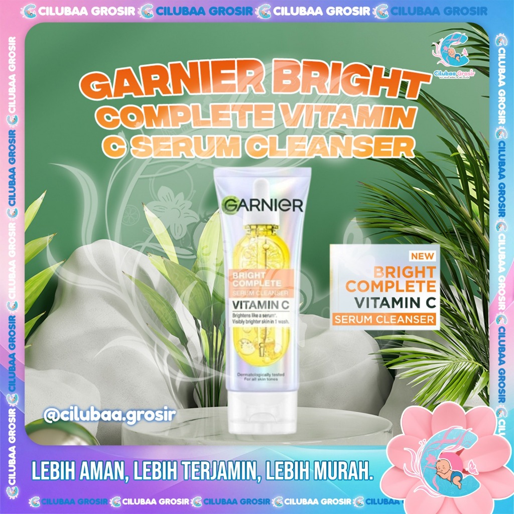 GARNIER Bright Complete Vitamin C Serum Cleanser 100mL || Pembersih Wajah Mencerahkan || Kemasan Hol