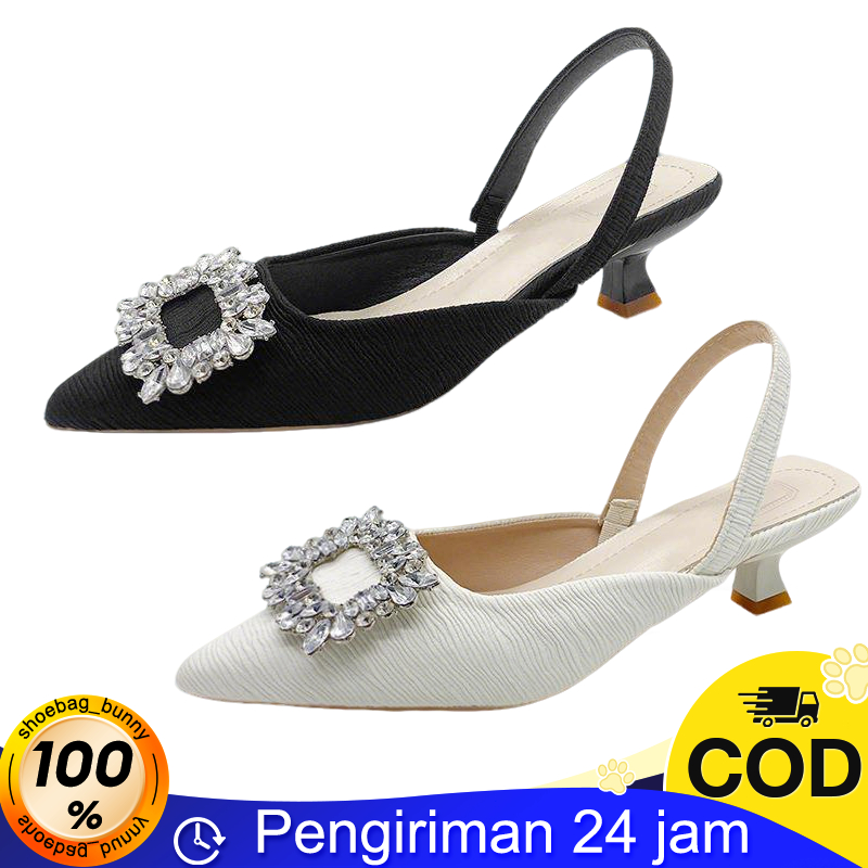 COD Sepatu Hak Tinggi Wanita Pointed Toe Pump Stiletto High Heels Runcing Import 7cm