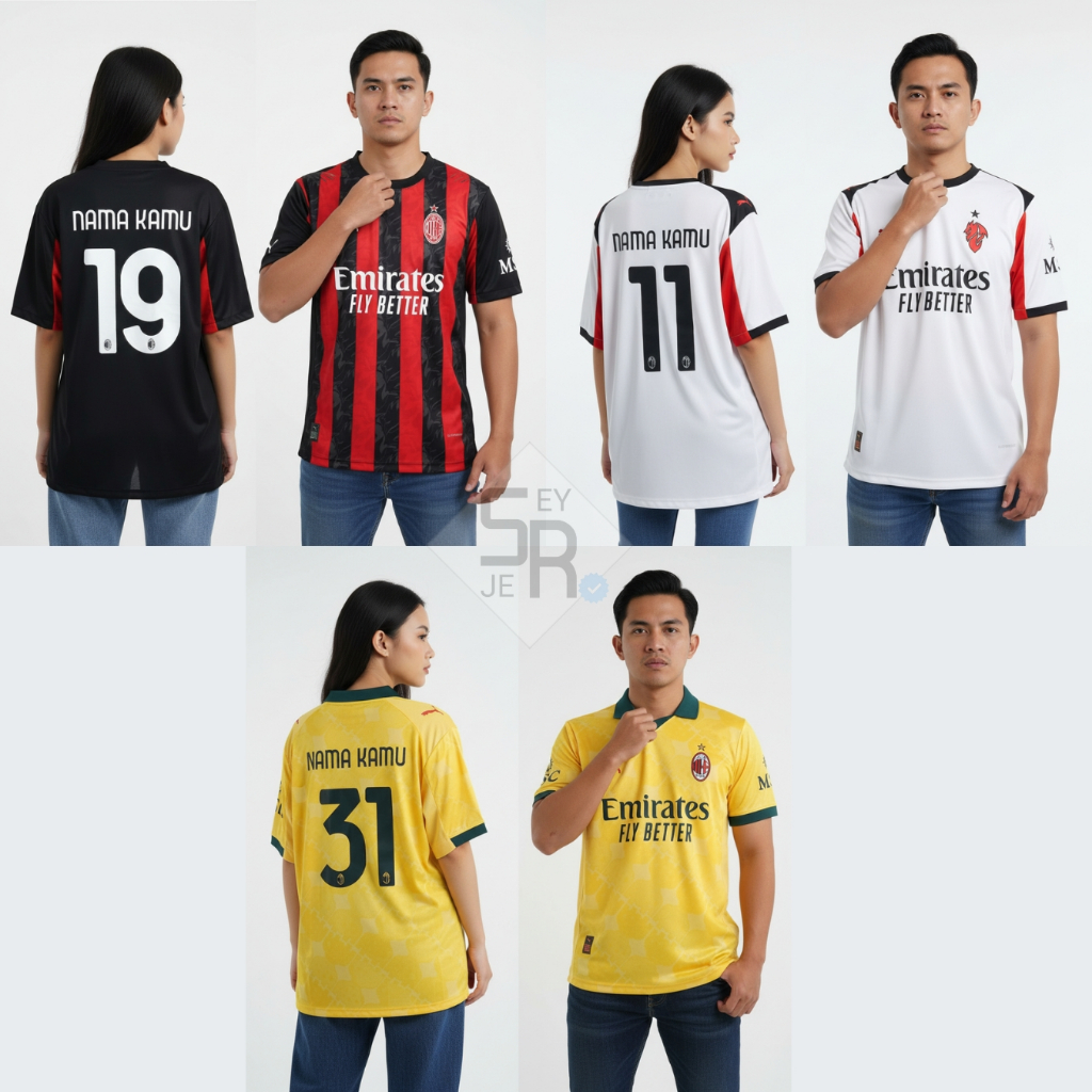 PLAYER ISSUE Jersey Acmln Home Away 3rd 2025 2026 Baju Bola Pi Version Merah Hitam Kuning Putih Pasa