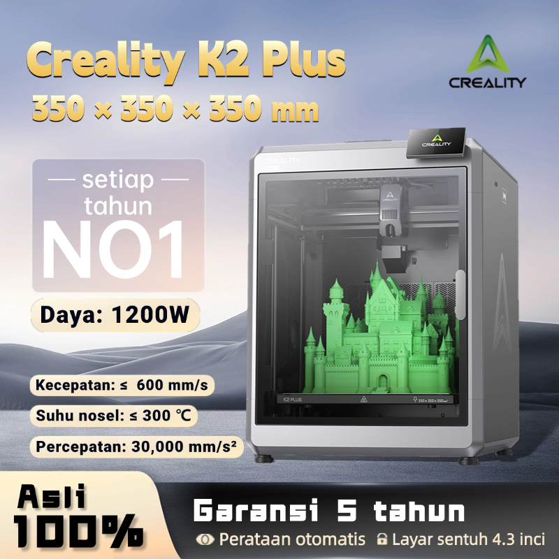 Creality K2 Plus 3D Printer Industri Berukuran Besar 350mm³ Kecepatan Tinggi 600mm/s Dengan Pemantau