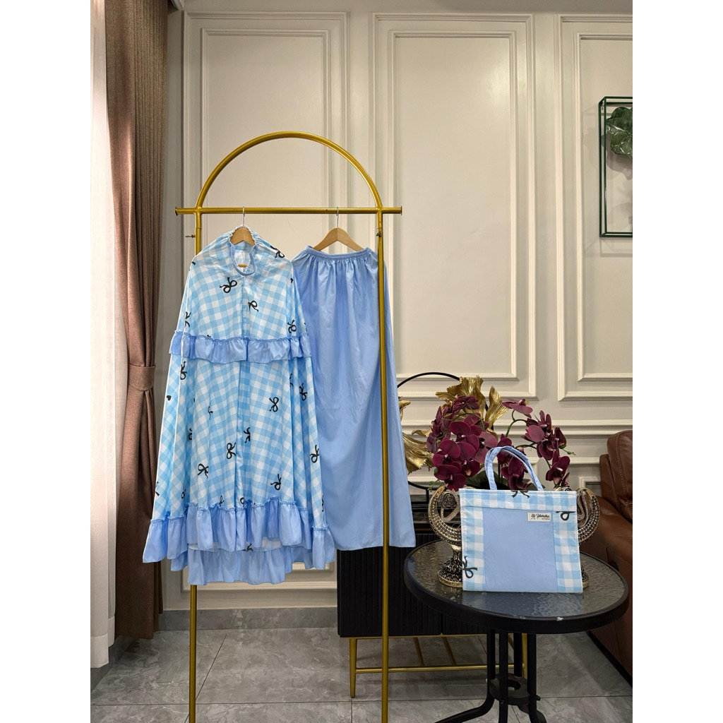 Mukena Anak Motif Umur 8-10 tahun Free Sejadah