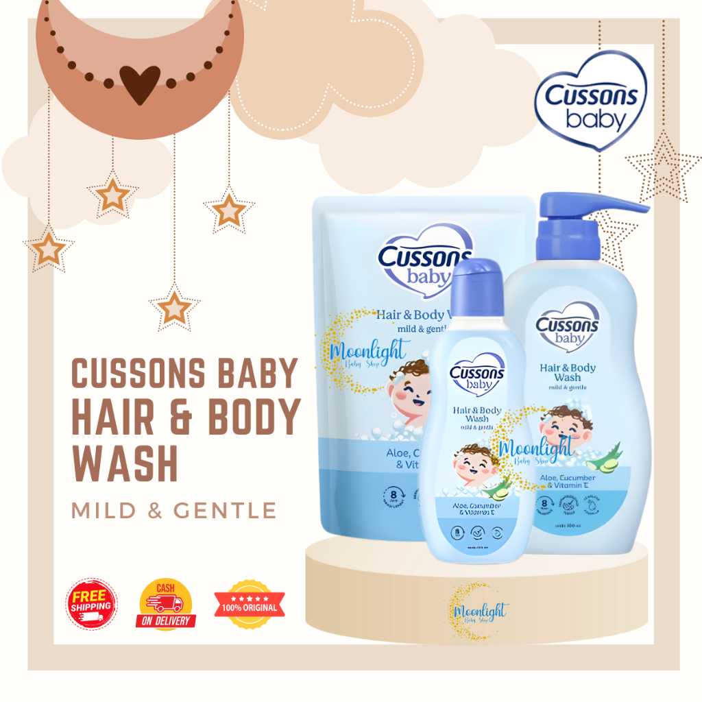 Cussons Baby Hair & Body Wash Mild & Gentle - Sabun Shampoo Bayi 2in1