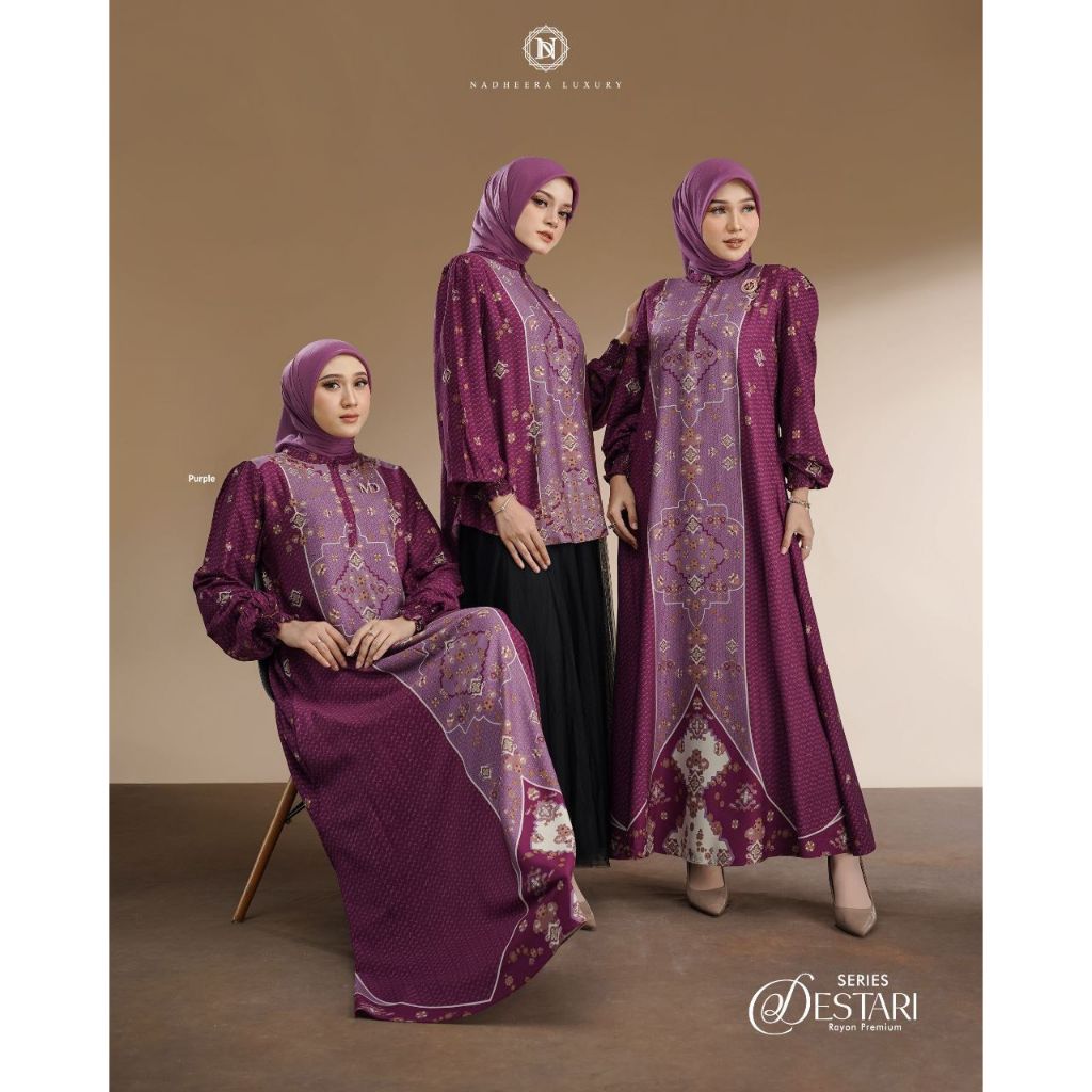 NADHEERA LUXURY - DESTARY SERIES MOTIF BLOUSE / DRESS / MIDI BAHAN RAYON PREMIUM