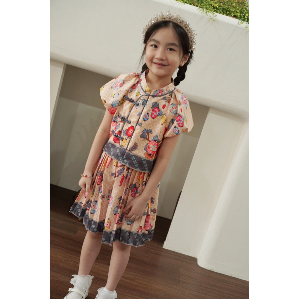 BATIK KEPIK | Butterbloom set batik anak/ blouse batik anak & celana batik anak / set anak CNY (tida