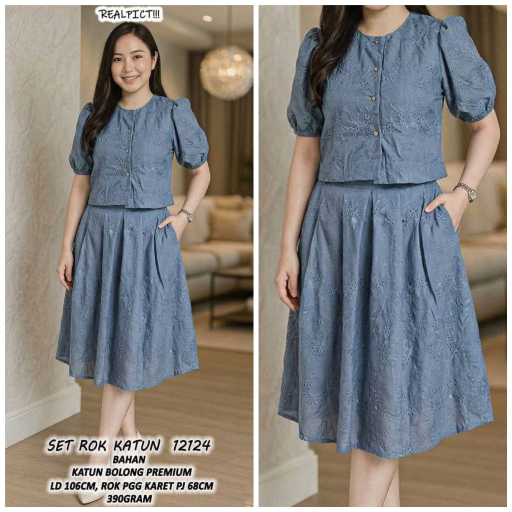 Stelan Rok Katun Bolong Premium