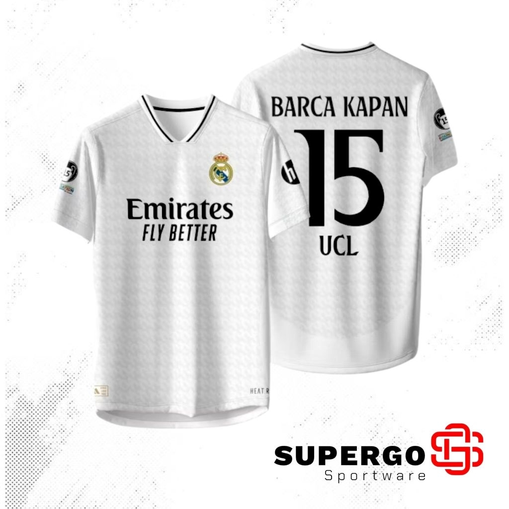 JERSEY MADDDDRIDDD HOME 2024/2025 BARCA KAPAN 15 UCL CUSTOM GRATIS NAMA DAN NOMOR PUNGGUNG