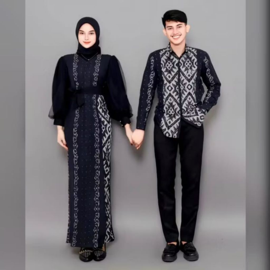 SET COUPLE TENUN PATMA BAJU TENUN KEMEJA PRIA DEWASA DRESS TENUN PADMA