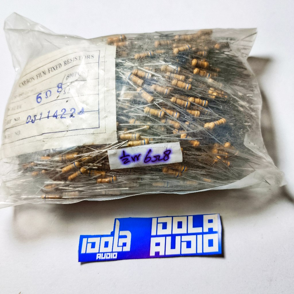 (500 Pcs) Resistor 1/2 Watt 6 ohm 8 Toleransi 5%