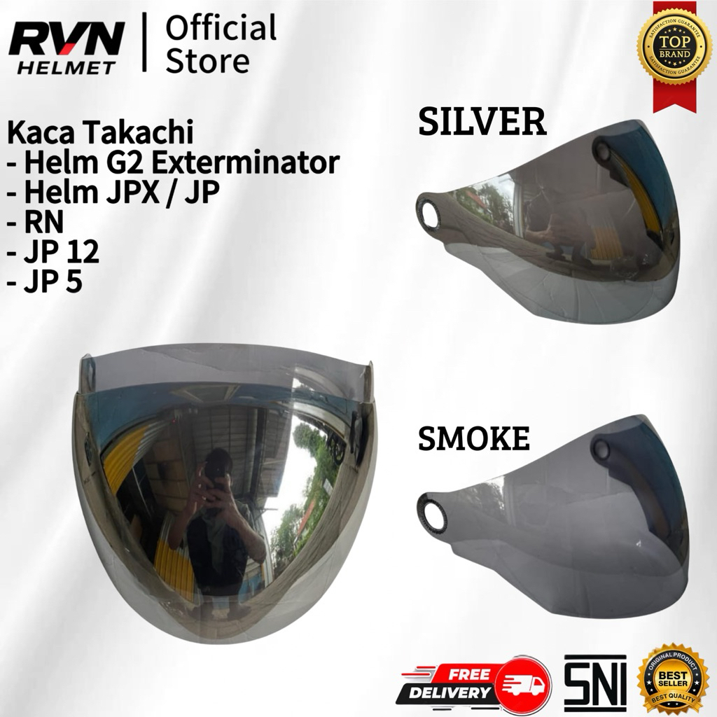 Kaca Helm Visor - Half face Takachi/ Helm G2/ Helm JPX/ Helm AVA/ Helm Virtue/ Helm JP 5