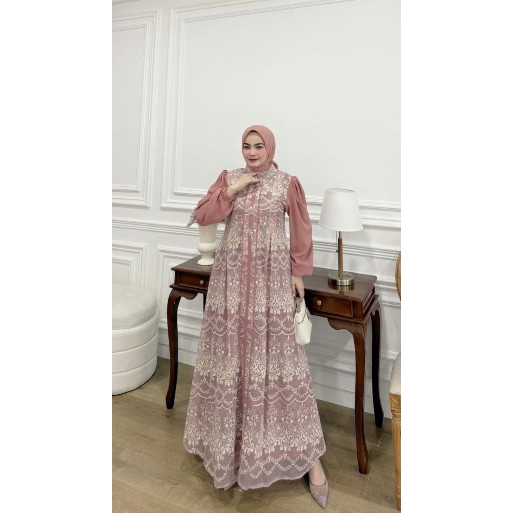 Gamis Ceruty Armani Premium bahan adem, tidak nerawang 2026