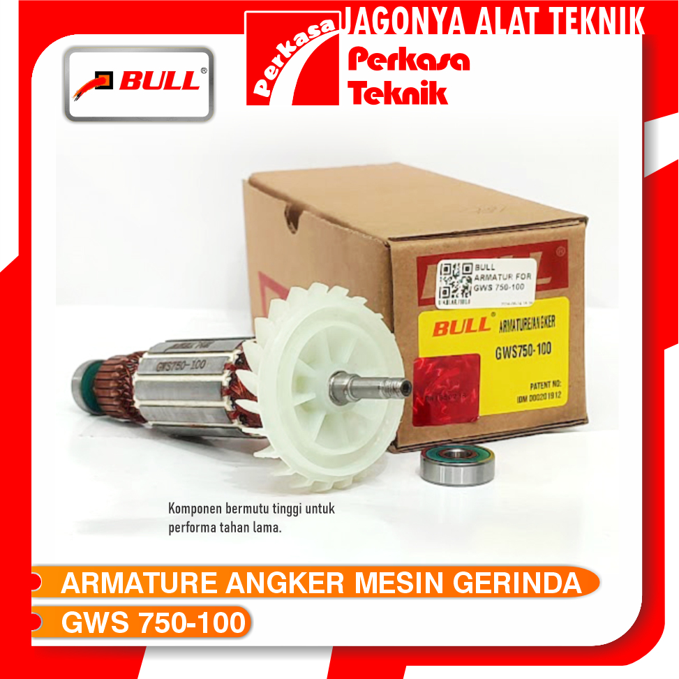 BULL GWS750-100 Armature Rotor Angkur Angker Mesin Gerinda Bosch GWS750-100