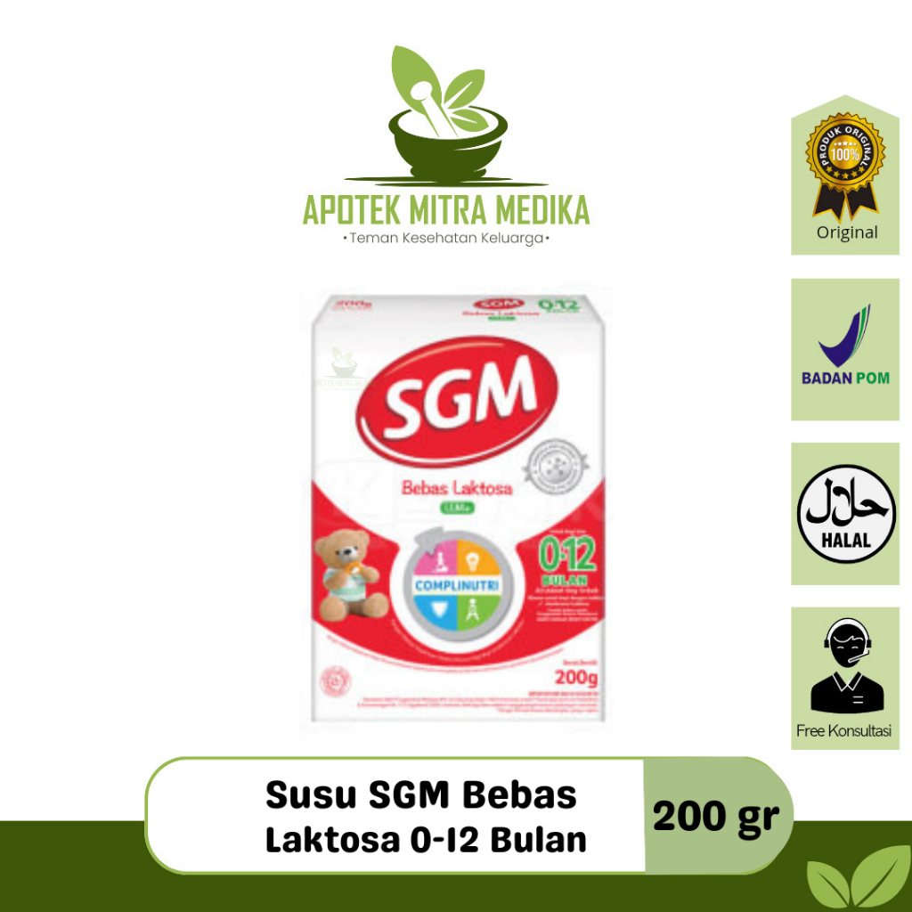 SGM LLM+ Susu Formula Bayi Bebas Laktosa 200 Gr