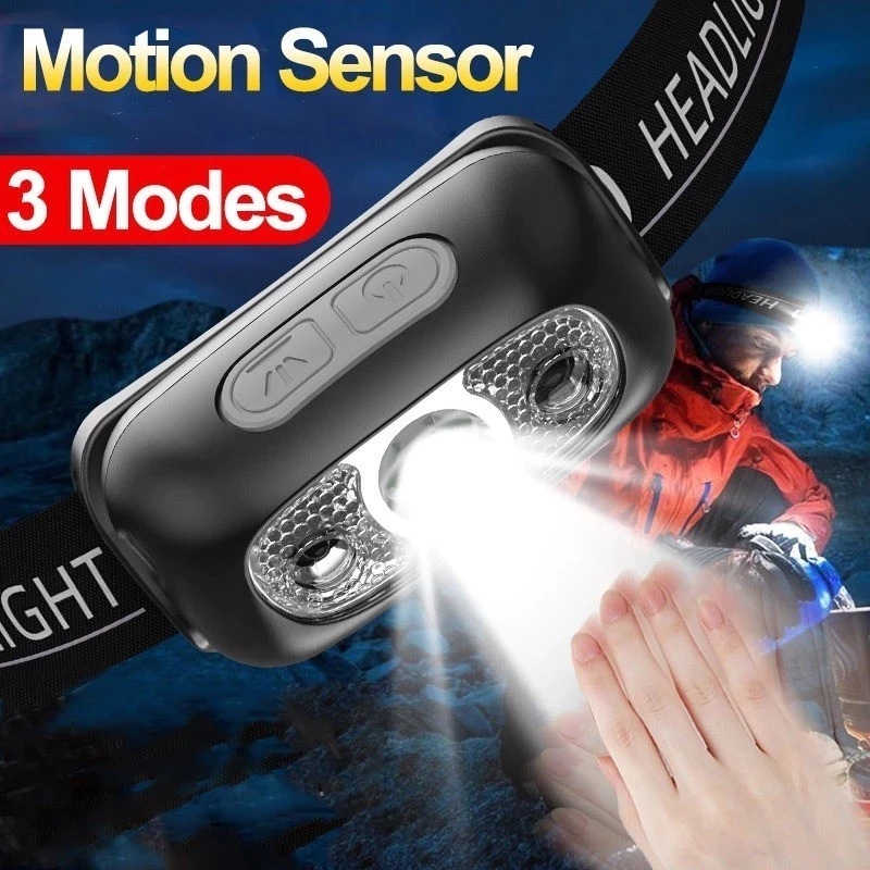 Headlamp Iron Outdoor Waterproof Usb Senter Kepala Led Anti Air Super Terang Cas Headlamp Charger