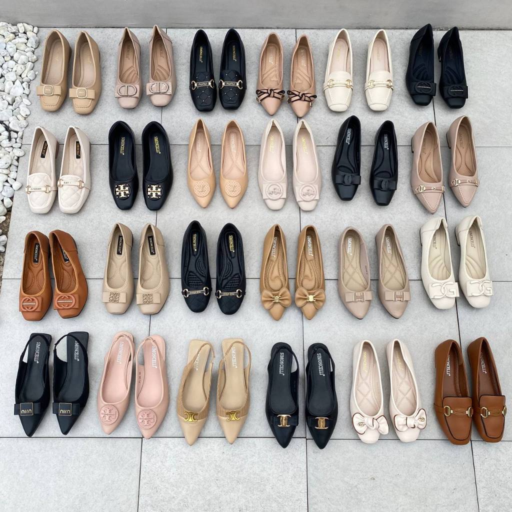 Simoncelli Sepatu Wanita Import Cuci Gudang| Sandal Flat Wanita Import | Sepatu Korea | Sepatu Kerja