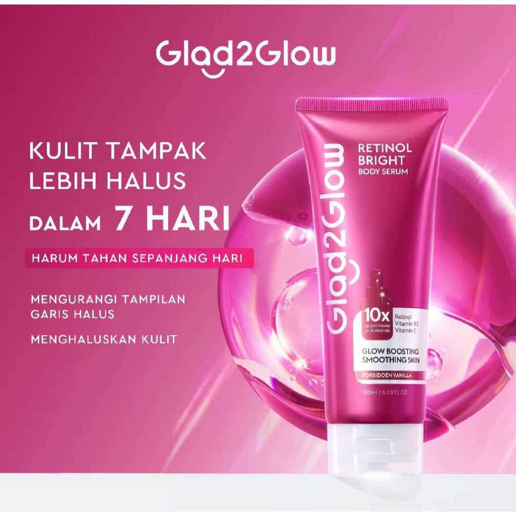 Glad2Glow Retinol Bright Body Serum & Niacinamide Bright Body Serum Body Lotion Handbody Body Cream 